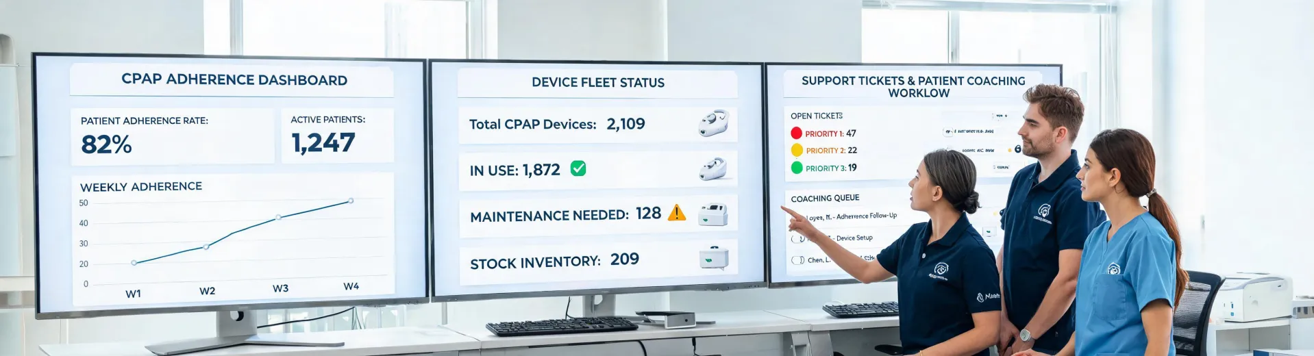 Remote respiratory service dashboard