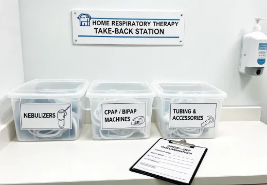 Respiratory device take-back